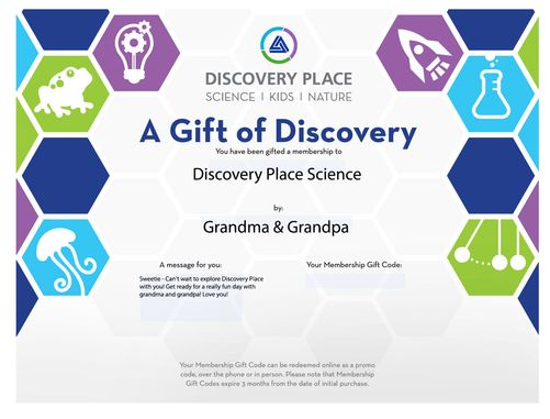 A Gift of Discovery certificate