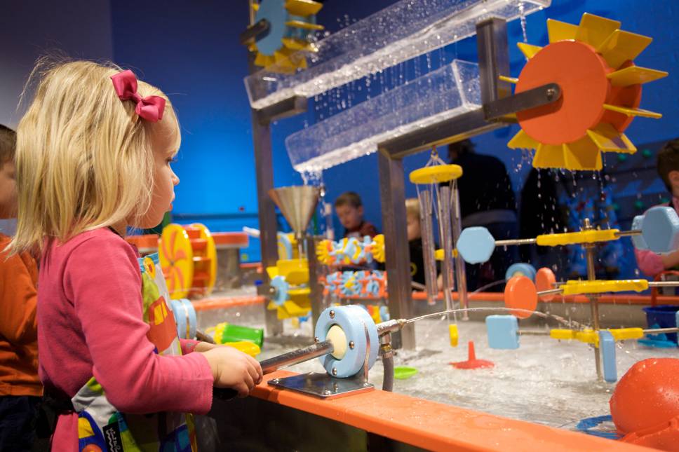 Girl at the water table