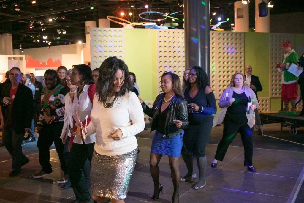 Dancing at museum event
