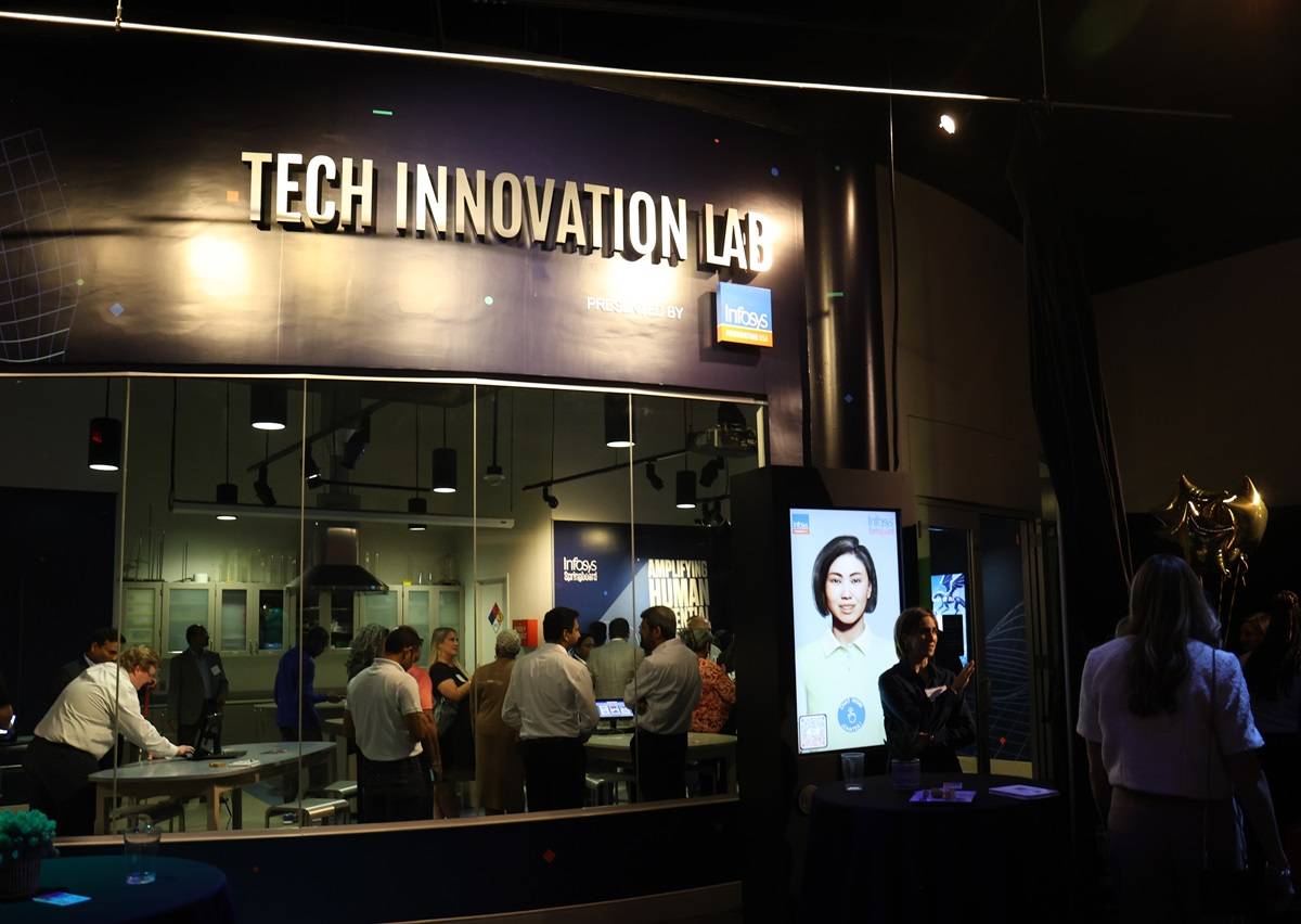 Tech Innovation Lab entrance with Keira AI avatar