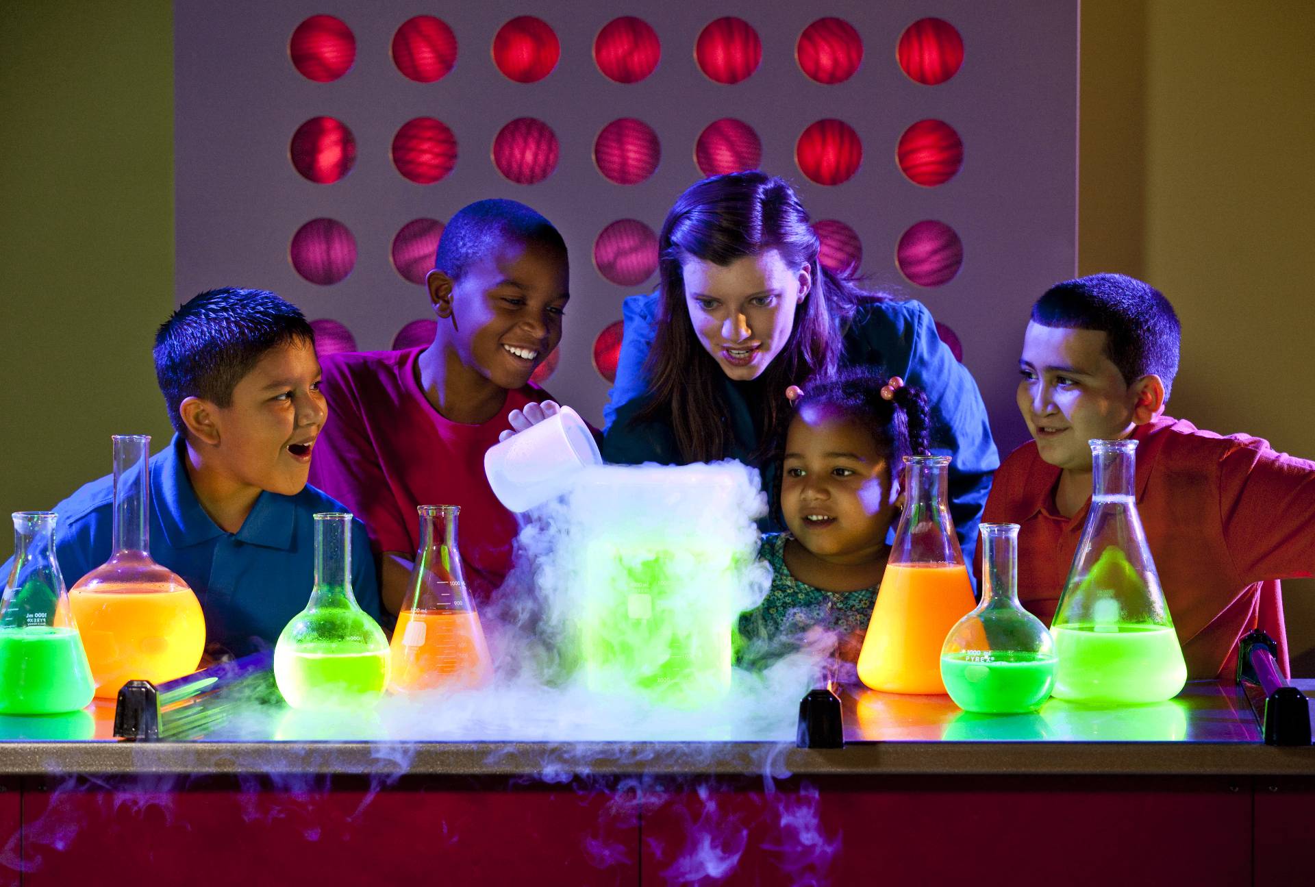 Family exploring Discovery Place Science